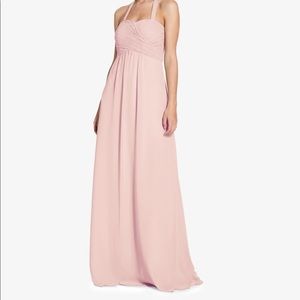 Chloe Halter Chiffon Dress with Pleated Bodice in Rose 16